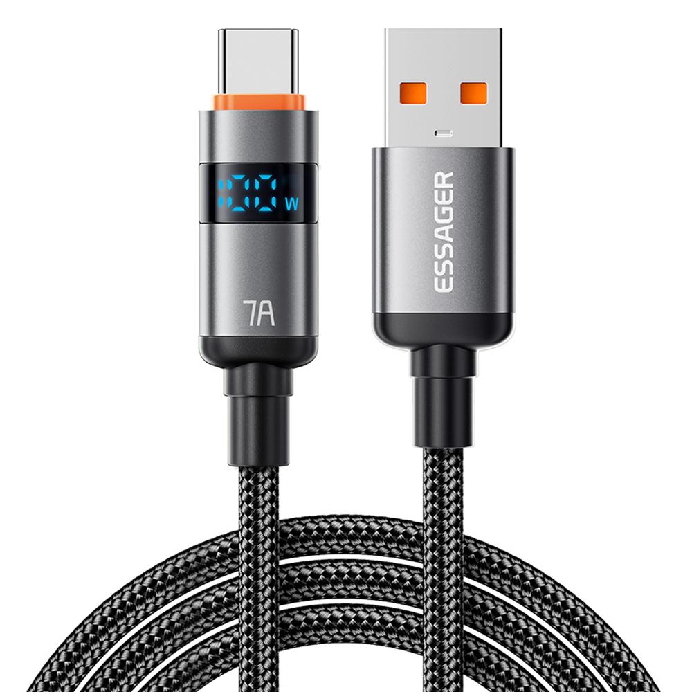 ESSAGER ES-X61 1m USB to Type-C Cable 7A Digital Display Phone Fast Charging Data Cord A