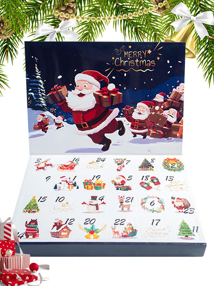 2025 Christmas Advent Calendar Empty Box 24 Days Countdown DIY Fillable Gift Box Christmas New Year Party Kids Surprise Gift