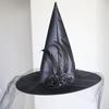 Rose Flower Mesh Witch Hat for Halloween - Kids & Adults Masquerade Party Costume