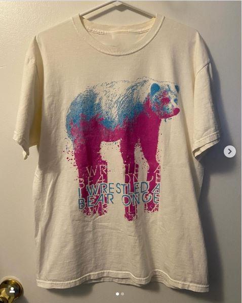 Iwrestledabear wbr/ once Bear Band White Cotton Shirt Full size S-5XL SN275 Unisex T-Shirt S
