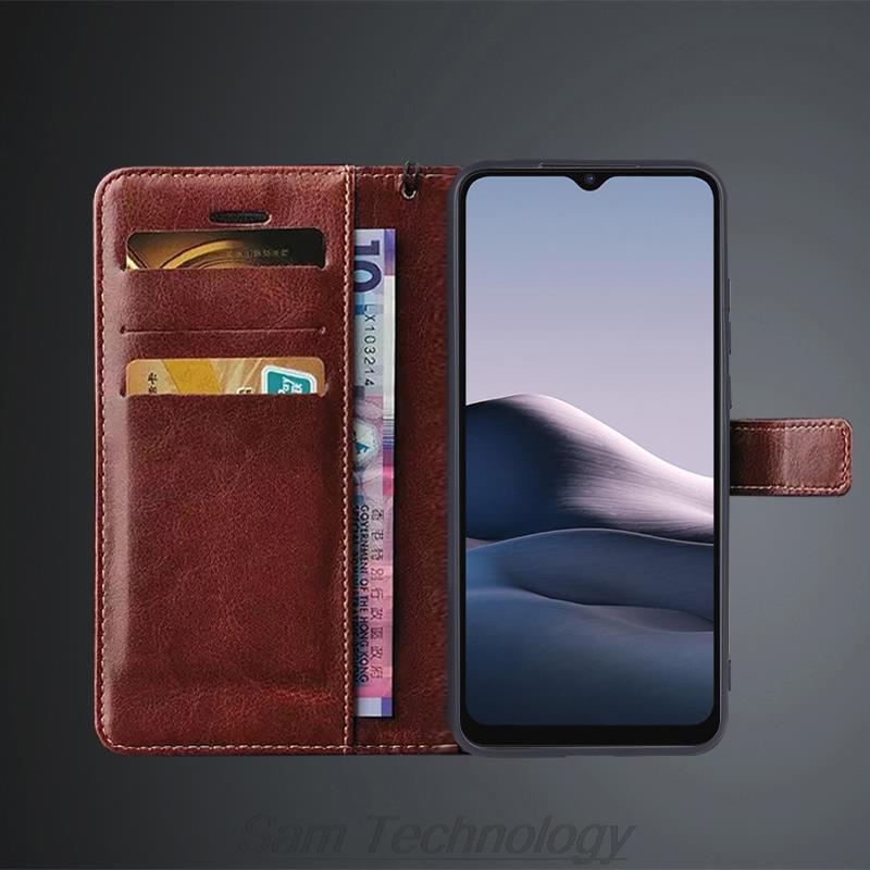 Husă Piele Suport Card pentru Vivo Y20 2020 / Y20 2021 Husă Tip Flip din Piele PU Retro Portofel Husă Telefon Business Fundas Coque