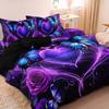 3Pcs Purple Blue Butterfly Heart Duvet Cover Set, Romantic Rose & Butterfly Bedding, For Family Bedrooms Dormitories Hotels