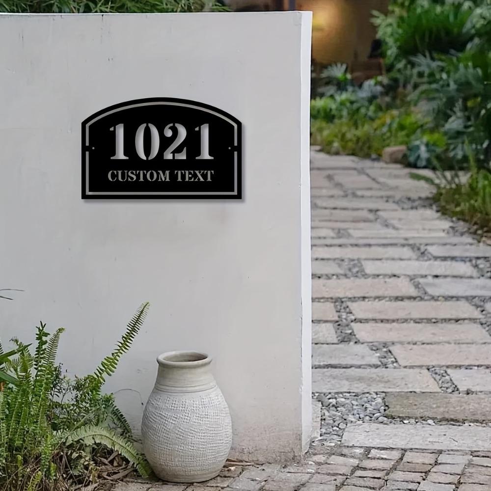 Metal Wall Art Decor - Custom House Number Sign for Address Plaque Outdoor Garden Home Decor Personalized Street Name Plate