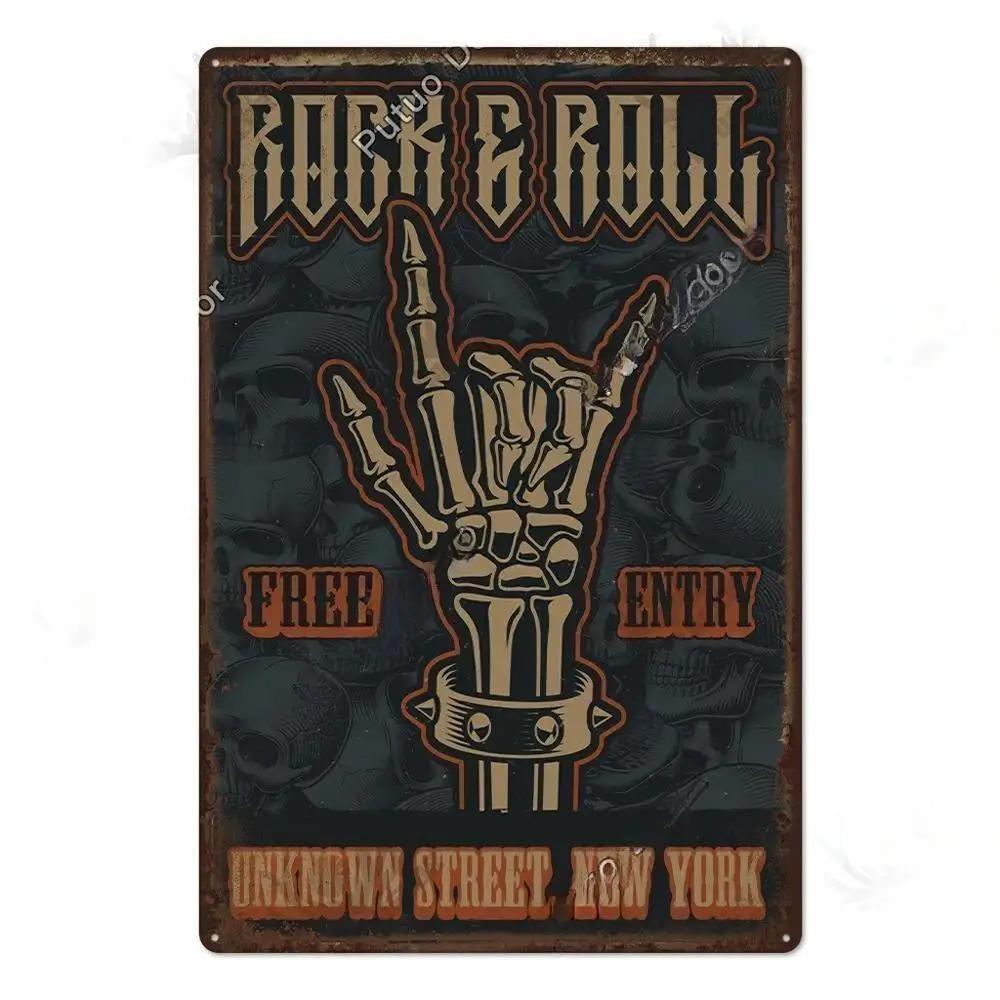 Vintage Musik Blechschild Rock Poster Plakette Metall Retro Wandkunst Dekoration Aufkleber für Bar Pub Man Cave Eisengemälde