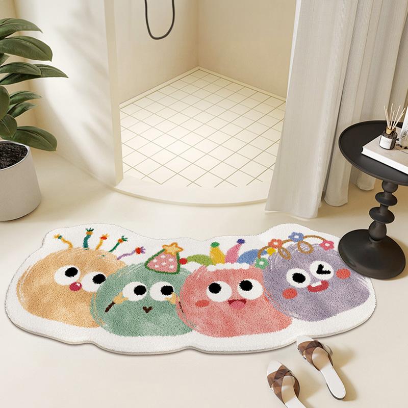 Cartoon Style Rugs for Bedroom Irregular Shape Living Room Decoration Carpet Fluffy Soft Bedside Floor Mat Thick Plush Study Rug