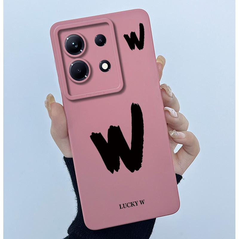 For Infinix Note 30 5G X6711/Note 30 Pro/30 VIP/30i/Note30 X6833B Case Lucky Initial Letter Soft Silicone Back Cover Phone Case