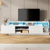 190*40*48.5cm Móvel de TV Moderno para TVs até 70 Polegadas, Armazenamento Aberto com Displays de LED, Adequado para Quarto e Sala de Estar, Aparador de Alto Brilho