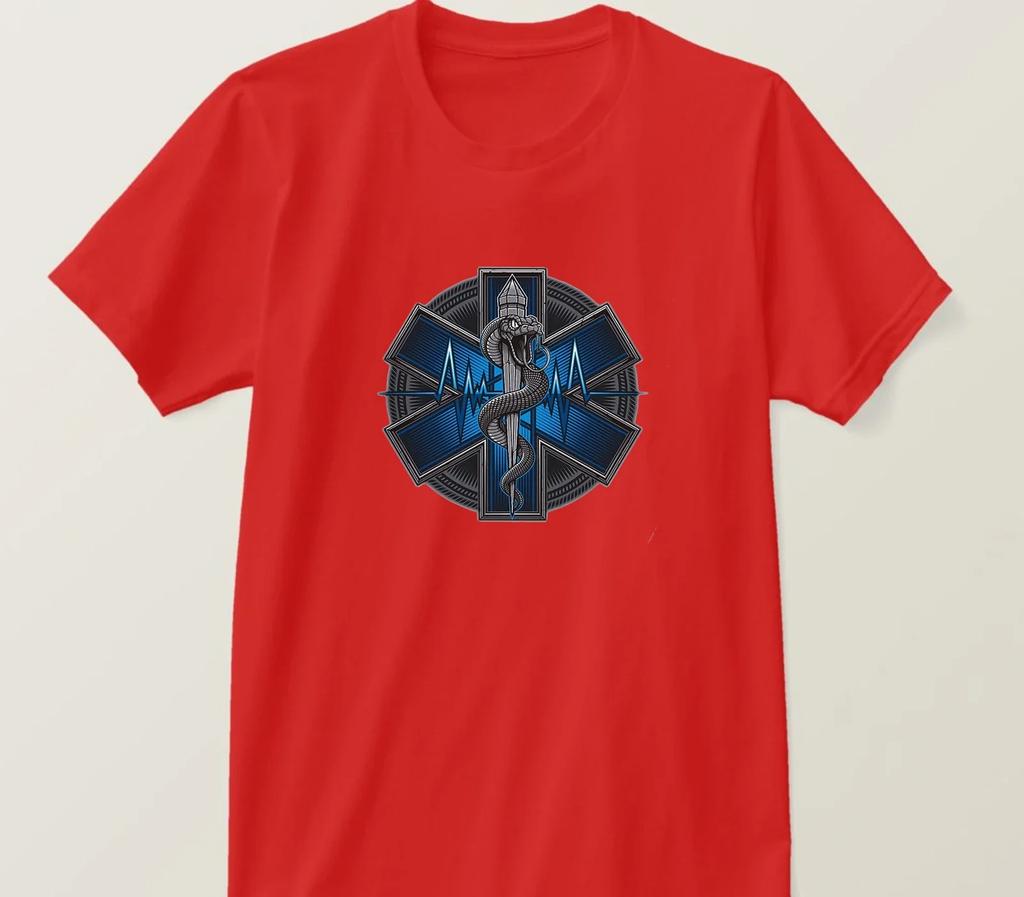 EMS EMT Star of Life symbol medical Paramedics T Shirt. New 100% Cotton Short Sleeve O-Neck Casual T-shirts Loose Top Size S-3XL