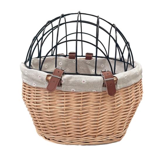 Bicycle Storage Basket Large Capacity Universal Easy To Install Handwoven Pet Seat Front Handlebars Carrier Bike Accessories