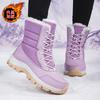 Outdoor Snow Boots Women's Velvet Thickened Cotton Shoes, Winter Zipper Thick-soled Warm Cotton Shoes