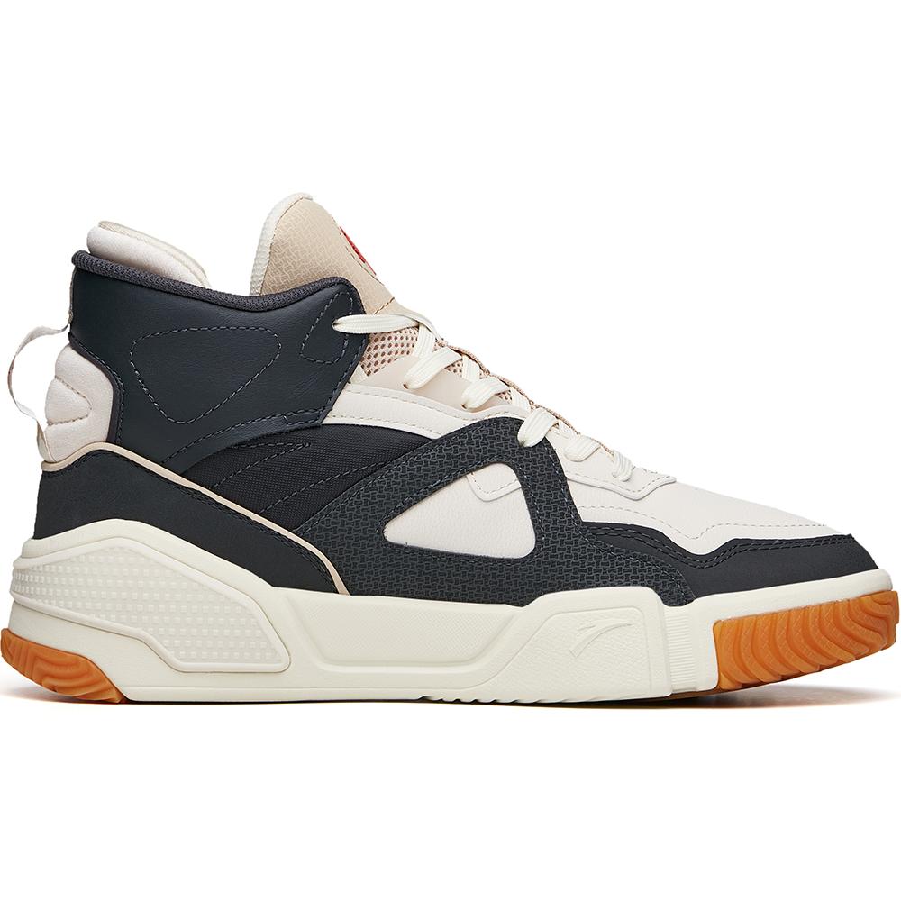 Anta Life Collection Coverage Thermal Abrasion Resistant Breathable High top Skateboard Shoes Men's Beige Yellow Black 112148088-7