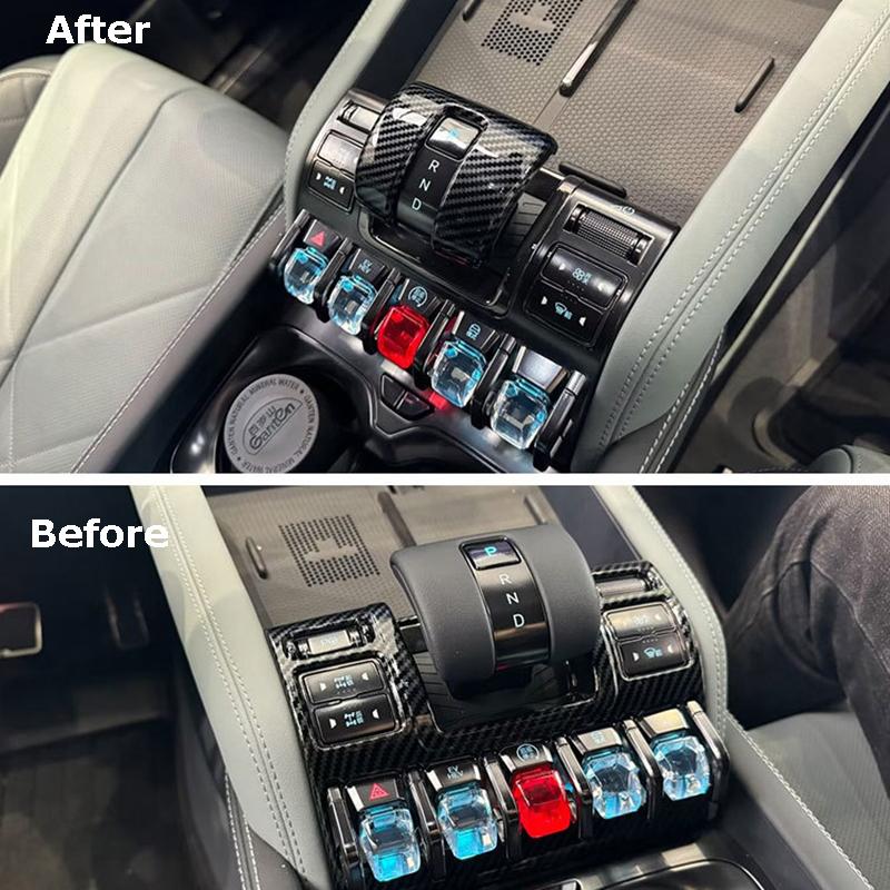 Shift Knob Cover Sticker Protector For BYD Shark 6 Car Gear Lever Head Trims Abs Material Interior Car Accessories Carbon Look