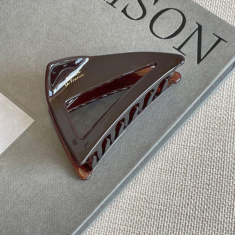 1PC Chocolate, Acetate, Grab Clip, Hair Clip, Female, Back of Head, Hair Grip, Premium, Shark, High Quality, Four Seasons