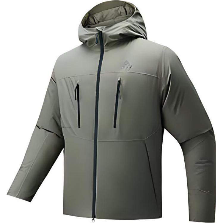 

Anta Outdoor Series Letter Loose Hooded Zip Long Sleeve Down Jacket Men Upperwear Bronze 952446906-1 M