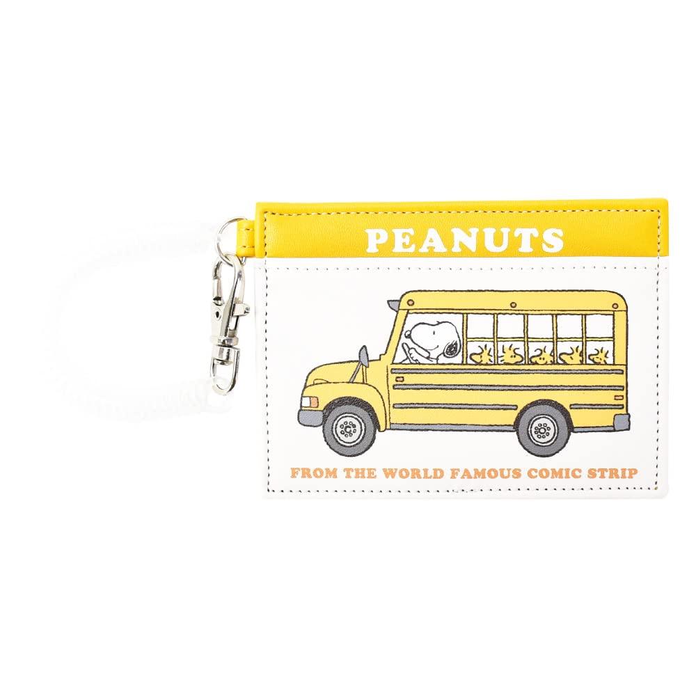 

Pass commuter pass card 2 synthetic PU with coil Woodstock Bus [Snoopy] case, holder, case, cards, leather, leather, mini, small, chain, simple, 0096,
