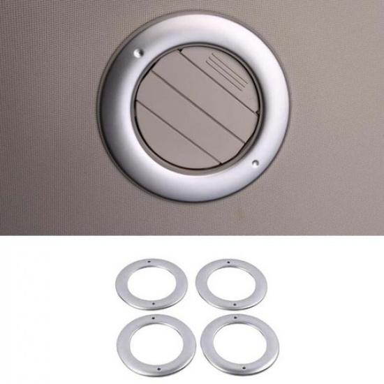 Cover Trim ABS Silver Back Row Air Outlet Vent For Ford Edge 2015 2016- 4PCS
