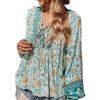 Bluse & Camicie Estive da Donna Scollo a V Stampate Casual Larghe Sottili Magliette Top da Donna