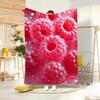 Multicolored Art Print Raspberry Throw Lightweight 240G Flannel Blanket Soft Skin-Friendly For Summer Cooling