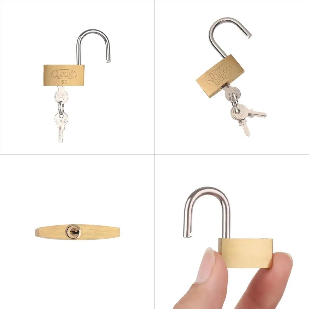 Copper Padlock Small Locks for Luggage Case Locker Home Improvement Hardware 20mm 25mm 30mm 40mm 50mm Include 3Keys