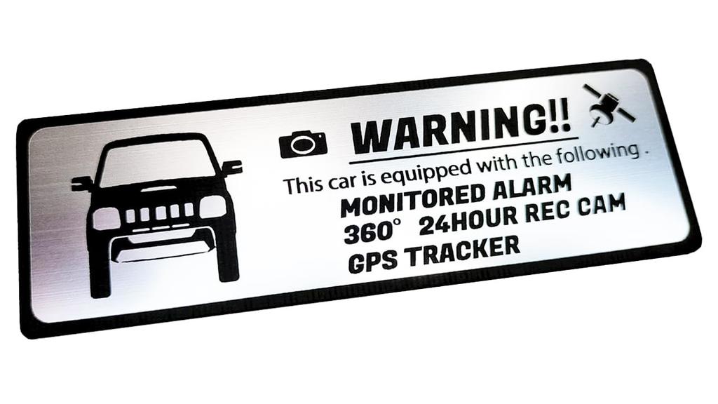 Honami Works Jimny JB23 Security Emblem with Dash and GPS Tracker Sticker 24-Hour Surveillance, Cam,