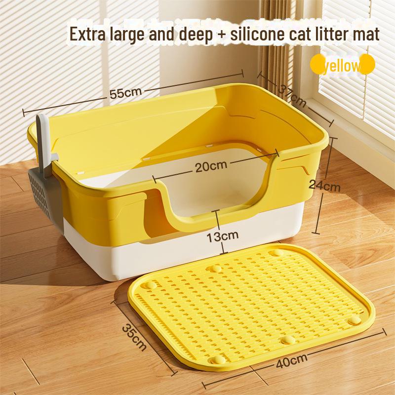 

Дуже великий водонепроникний напівзакритий котячий лоток із високими стінками 55CM