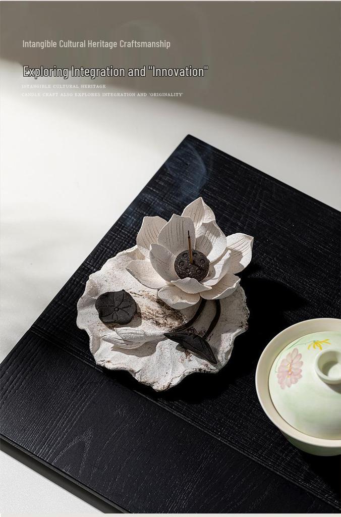 Xichun Handmade Ceramic Wabi-Sabi Zen Flower Incense Holder