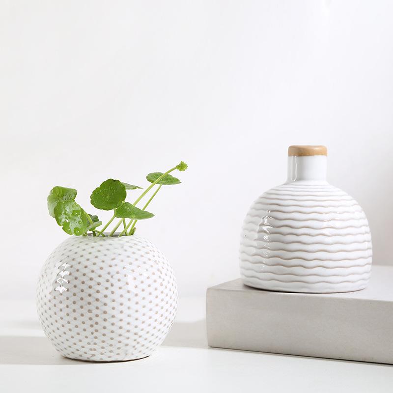 Creative Mini Flower Arrangement Ceramic Vase Aromatherapy Bottle Crafts Ornaments Ceramic Vase Countertop Aesthetic Decoration