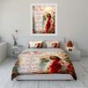 Religious Bedding Set with Jesus Print Bedding Set (1 Duvet Cover, 2 Pillowcases, Duvet Not Included)