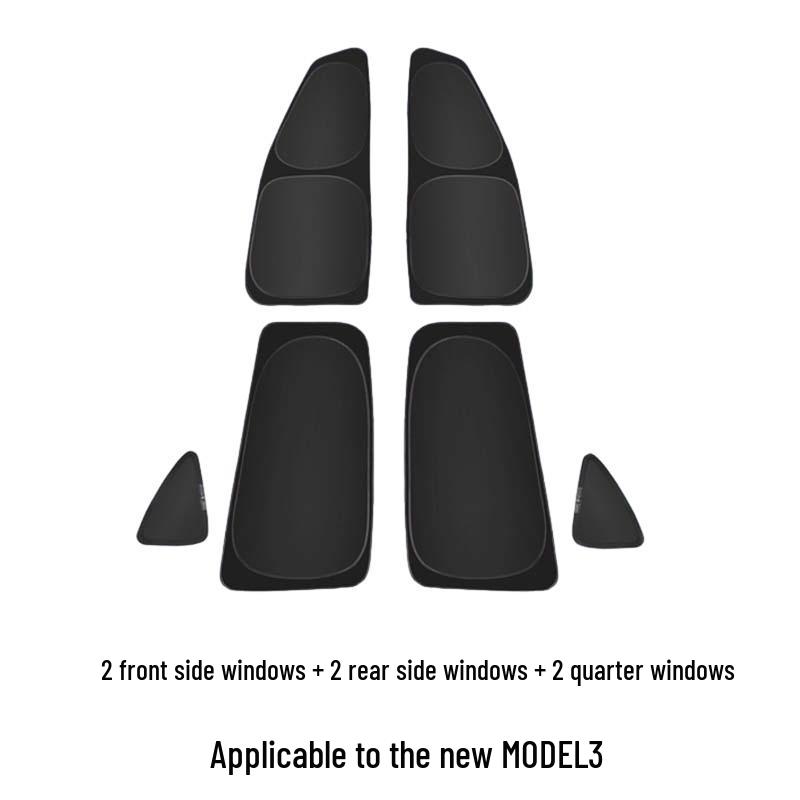 Tesla Model 3/Y Full Blackout Side Window Sunshade - Light Blocking & Privacy