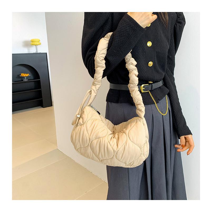 IELGY Summer All-Match Cross-Body Underarm Dumpling Bag Large-Capacity Commuter One-Shoulder Cotton Clothes Bag