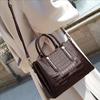Elegant Brown Croco-Embossed Cowhide Tote Bag – Stylish & Practical for Everyday Use