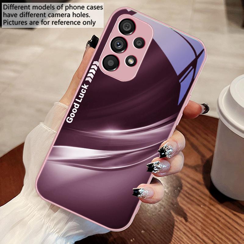 Lucky Gradient Ripple For Samsung Galaxy S10 4G S20 11E 30 S21 22 S24 Fe Pro S23 S25 Ultra 5G S9 Tempered Glass Phone Case