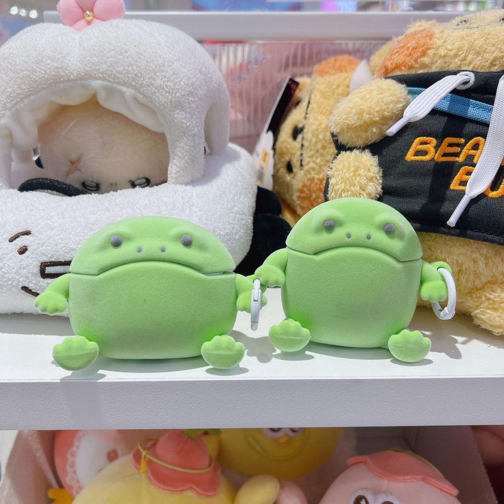 Cute flocking frog AirPods Pro Apple Bluetooth headset case 1/1/1/1st generation cartoon protective case