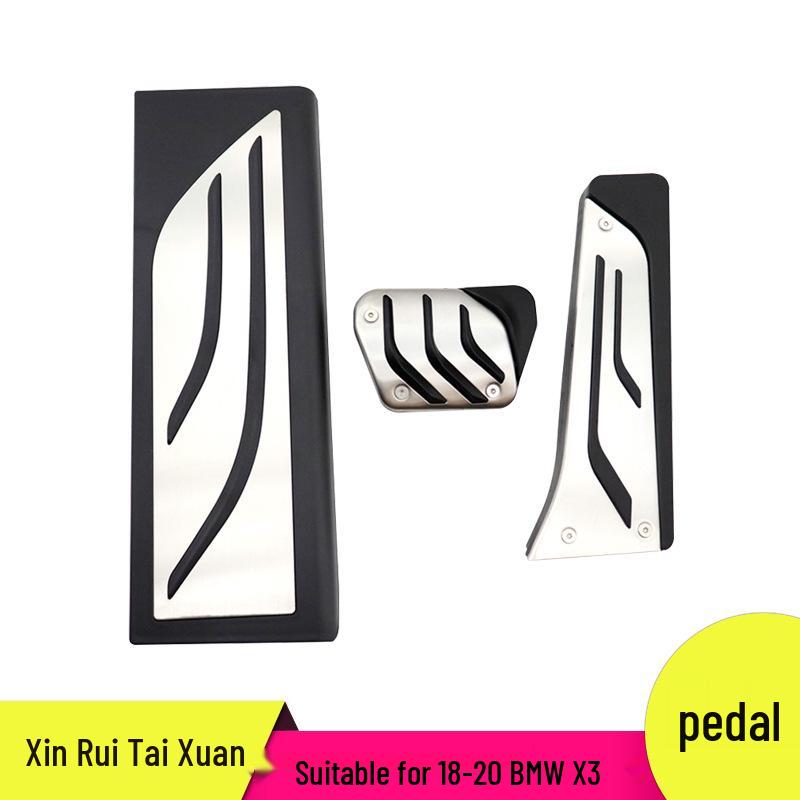 

Non-Slip Pedal Covers for 18-20 BMW X3: Accelerator, Brake, Rest Area Modification. Aluminum Alloy + Hard Rubber