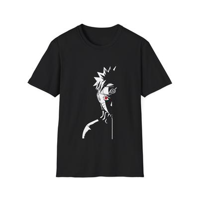 Naruto Schwarzweiß Cooles T-Shirt, Manga Anime T-Shirt, Unisex Oberteil, Japanisch