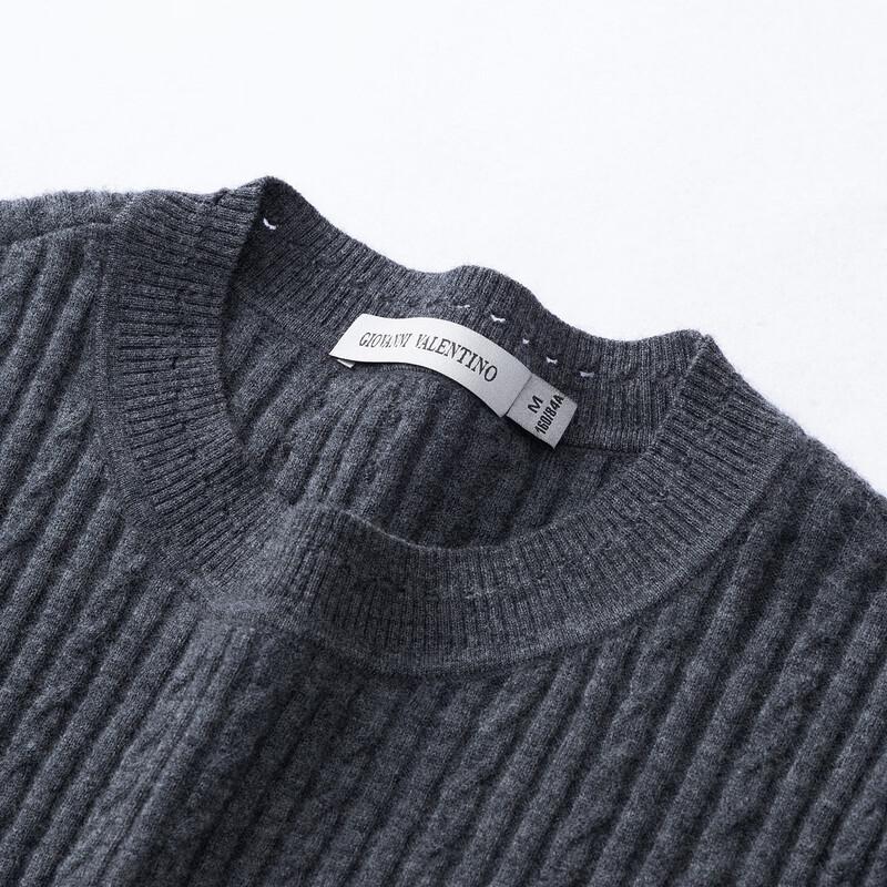 GIOVANNI VALENTINO Women's 100% Wool Round Neck Sweater