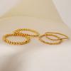RTS 2 4 6 10mm 18K Gold Plated Stainless Steel PVD Golden Beaded Bracelet Elastic Waterproof Bracelet for Multiple Layer Wearing