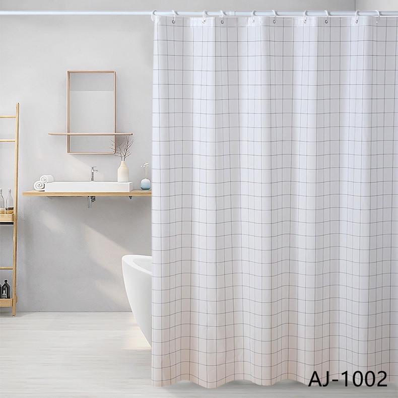 PE Waterproof Shower Curtain - Printed Semi-transparent Mildew-proof Bathroom Divider