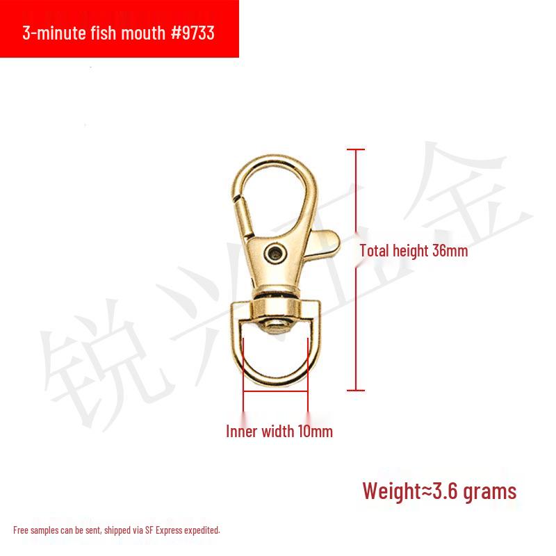 Zinc Alloy Fish Mouth Buckle for Dog Luggage, Shoulder Straps, Keychains, and Webbing.