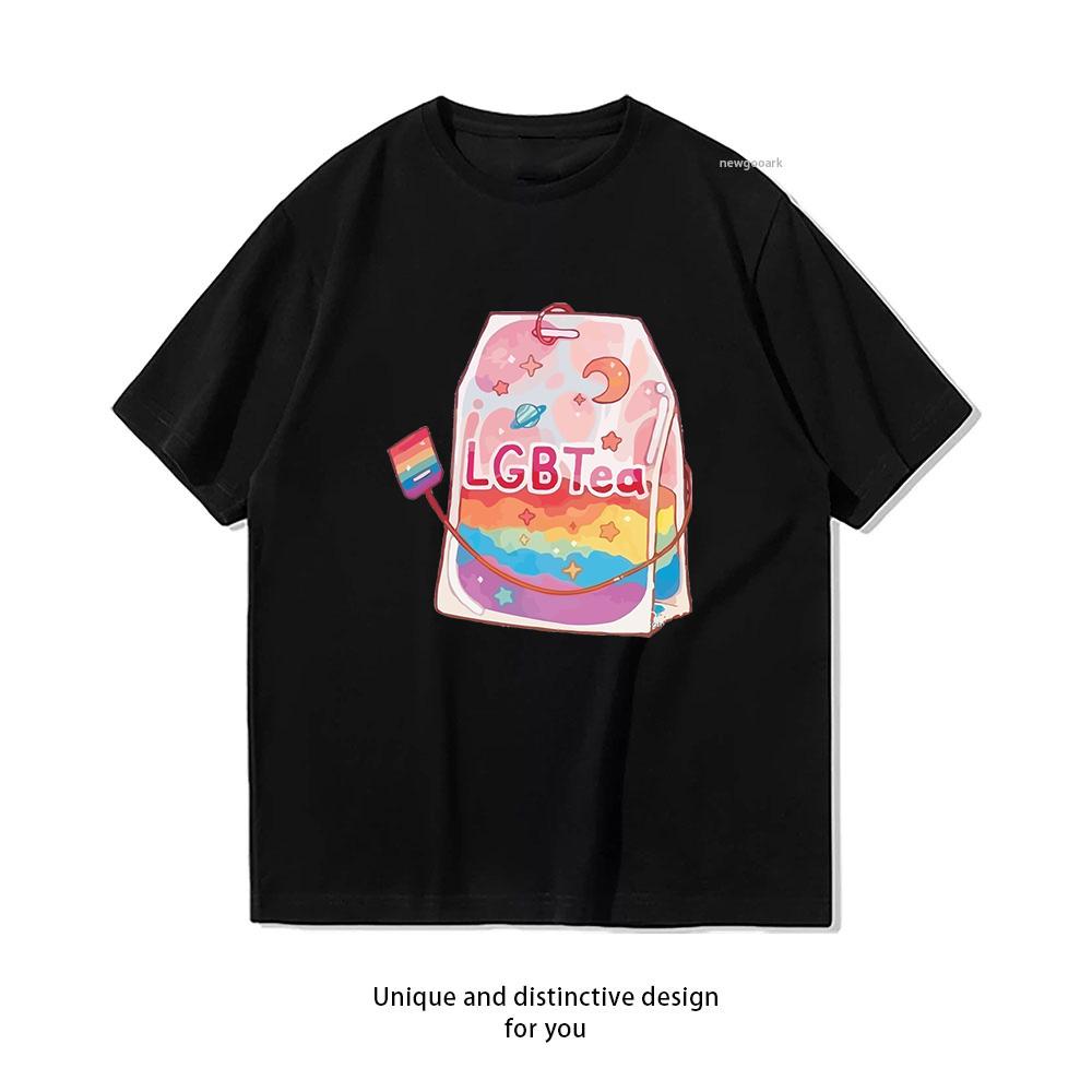 LGBTea Rainbow Tshirt woUnisex Unisex Summer Fashion Casual Cotton Printed T Shirts Oneck Shortsleev Creative Gift Tee