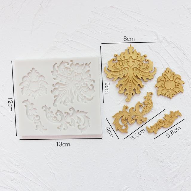 Blomsterranke Relief Silikonformer DIY Kakekant Fondant Kakedekoreringsverktøy Sugarcraft Sjokolade Leire Godteriformer