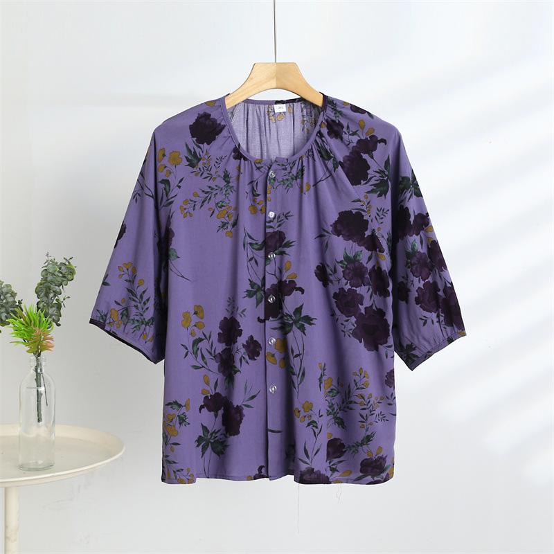 Women's Plus Size Tie-Dye Cotton Rayon Short Sleeve T-Shirt - Lightweight Sun Protection for Mature Women