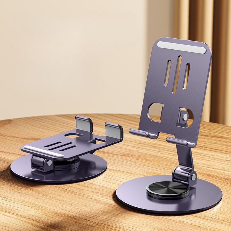 

Подставка для сотового телефона с регулируемым углом наклона и вращением на 360°, нескользящая металлическая подставка для телефона, совместимая со смартфоном и планшетом чёрный