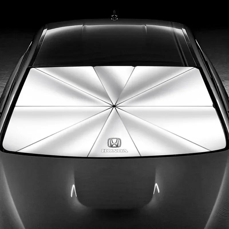 Car Hot 2025 Car windshield Sunshade Foldable Umbrella Protector Parasol For Honda Civic XR-V HR-V City Accord Odyssey Spirior C