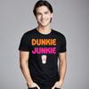 Retro Unisexs T Shirt Funny Dunkie Junkie Coffee Love Slogan Tees New Year Day Cotton Fabric Round Collar Teeshirts Short Sleeve