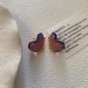 Personalized Fashion Oil Painting Enamel Oil Drop Butterfly Diamond Earrings Women'S French Retro Design Sense Light Luxury Stud Earrings Tide