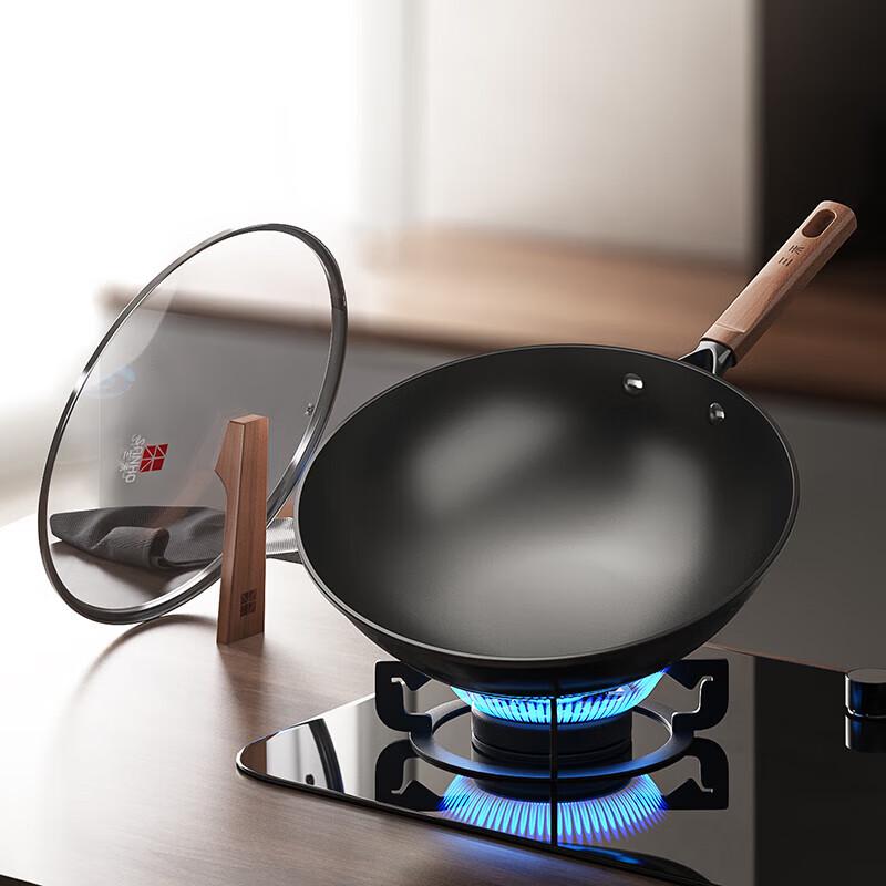 SANHO 0-Coating Non-Stick Flat-Bottom Iron Pan