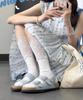 Lolita Stockings Woman Solid Color Lace Cute Lolita Thigh High Thick Warm Stockings Autumn/Winter White Long Leg Socks for Women