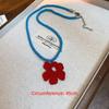 2pca Strawberry Pendant Braided Rope Necklace Layered Simulated Beads Chain Flower Necklace  Summer