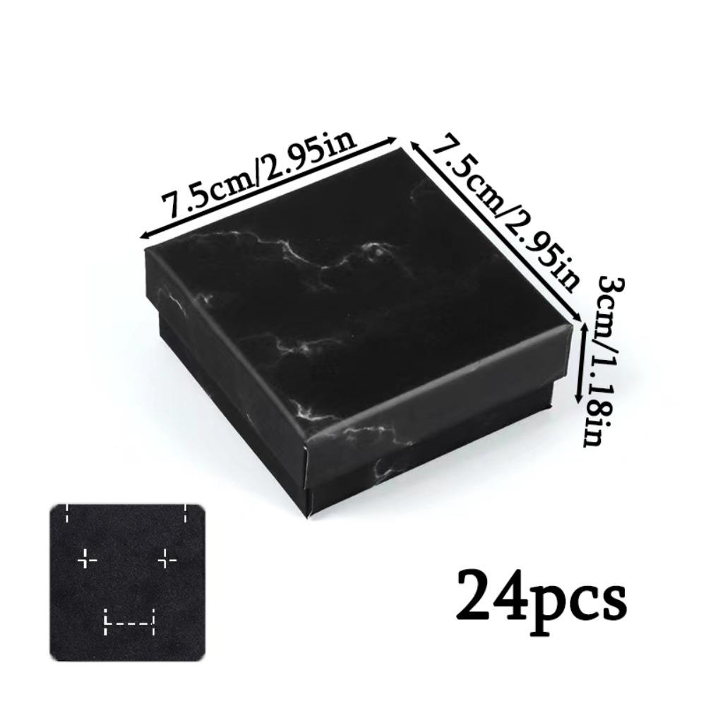 

24 шт. Подарочные коробки для украшений Картонная коробка для украшений Коробки с крышками, наполненные хлопком Квадратная коробка для украшений Мраморные подарочные коробки для украшений Коробка для подарочной упаковки Коробка для хранения 24pcs